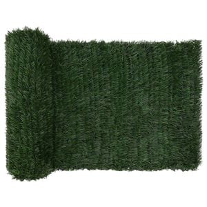 vidaXL K&uuml;nstlicher Zaun Dunkelgr&uuml;n 1 x 3 m PVC und Stahl