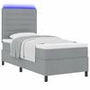 vidaXL Boxspringbett mit Matratze mit LED Hellgrau 80 x 200 cm Stoff