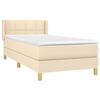 vidaXL Boxspringbett mit Matratze Creme 90x200 cm Stoff