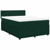 vidaXL Boxspringbett mit Matratze Dunkelgr&uuml;n 140x200 cm Samt