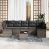 vidaXL Gartensofa-set mit Kissen 8 pcs Grau Poly-Rattan