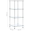 vidaXL Regal mit 4 Ablagen Transparent 40x40x100 cm Hartglas