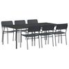 vidaXL Essgruppe 7 stk. Anthrazit Stahl