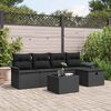 vidaXL Gartensofa-set mit Kissen 6 pcs Schwarz Poly-Rattan