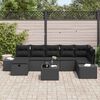 vidaXL Gartensofa-set mit Kissen 8 pcs Schwarz Poly-Rattan
