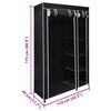vidaXL Faltbarer Stoffschrank Schwarz 110 x 45 x 175 cm