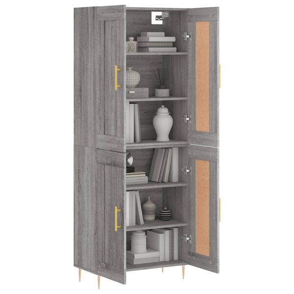 vidaXL Highboard Grau Sonoma 69,5x34x180 cm Holzwerkstoff