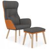 vidaXL Relaxsessel mit Hocker Dunkelgrau Kunstleder & Stoff