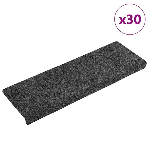 vidaXL Stufenmatten Selbstklebend 30 Stk. 65x21x4 cm Dunkelgrau Rechteckiger Rand