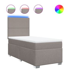 vidaXL Boxspringbett mit Matratze Taupe 80x200 cm Stoff