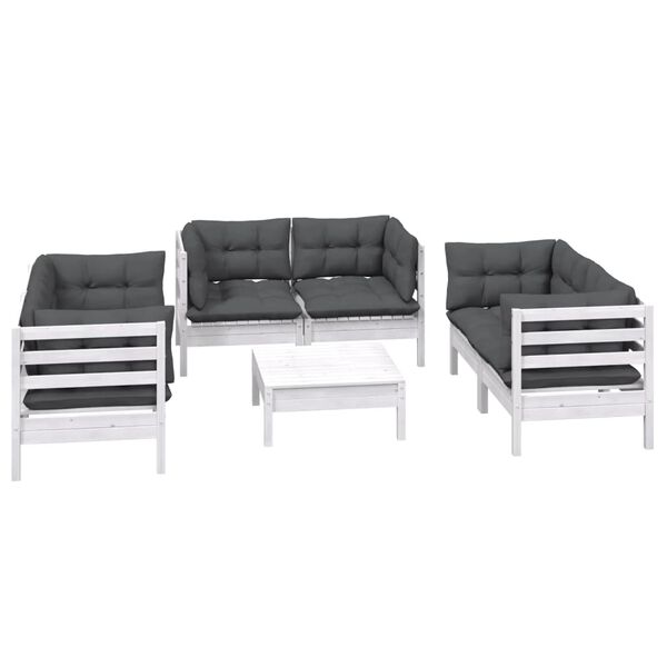 vidaXL 7-tlg. Garten-Lounge-Set mit Kissen Kiefer Massivholz