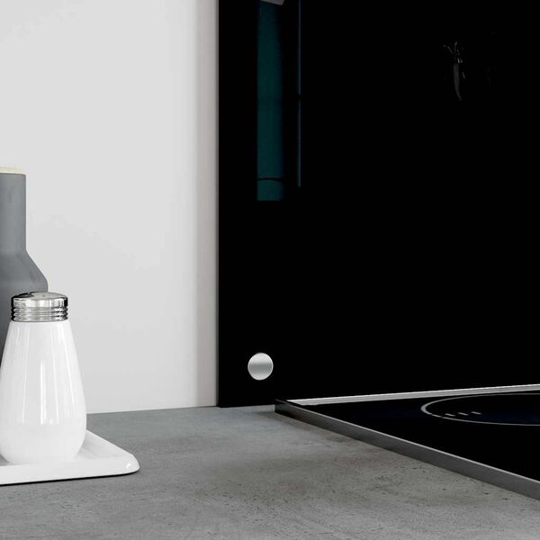 vidaXL K&uuml;chenr&uuml;ckw&auml;nde 2 Stk. Schwarz 70x40 cm Hartglas