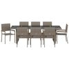 vidaXL Garten Essgruppe 9 pcs Grau Poly-Rattan