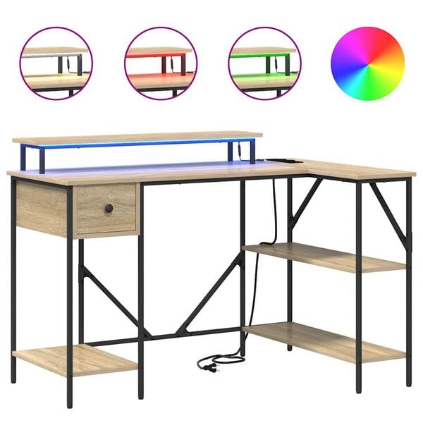vidaXL Schreibtisch Sonoma-Eiche 120 x 79 x 86,5 cm Holzwerkstoff