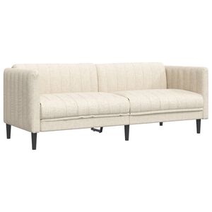 vidaXL 3-Sitzer-Sofa Leinen