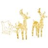 vidaXL Rentiere & Schlitten Weihnachtsdekoration 160 LEDs 130 cm Acryl
