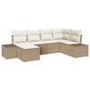 vidaXL Gartensofa-set mit Kissen 6 pcs Beige und Creme Poly-Rattan
