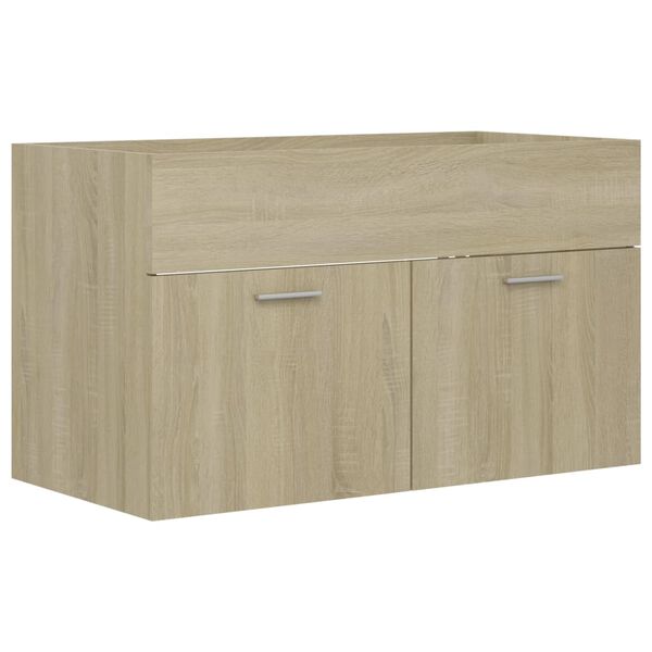 vidaXL Waschbeckenunterschrank Sonoma-Eiche 80x38,5x46cm Holzwerkstoff