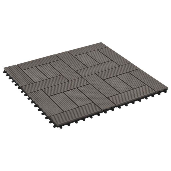 vidaXL Terrassenfliese 11 pcs Dunkelbraun 30 x 30 cm WPC