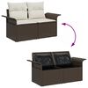 vidaXL Garten-Sofa-Set mit Kissen mit Speicher 8 pcs Braun Poly Rattan