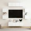 vidaXL 8-tlg. TV-Schrank-Set Wei&szlig; Holzwerkstoff