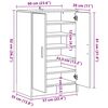vidaXL Schuhschrank Grau Sonoma 60x35x92 cm Holzwerkstoff