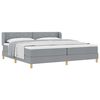 vidaXL Boxspringbett mit Matratze Hellgrau 200 x 200 cm Stoff
