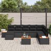 vidaXL Gartensofa-set mit Kissen mit Speicher 9 pcs Schwarz Polyrattan