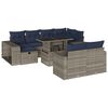 vidaXL 11-teiliges Gartensofa-Set mit Kissen, grau, Polyrattan
