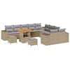 vidaXL Gartensofa-set 13 stk. Beige und Hellgrau Poly-Rattan