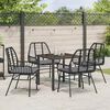 vidaXL Garten Essgruppe 5 pcs Schwarz Poly-Rattan