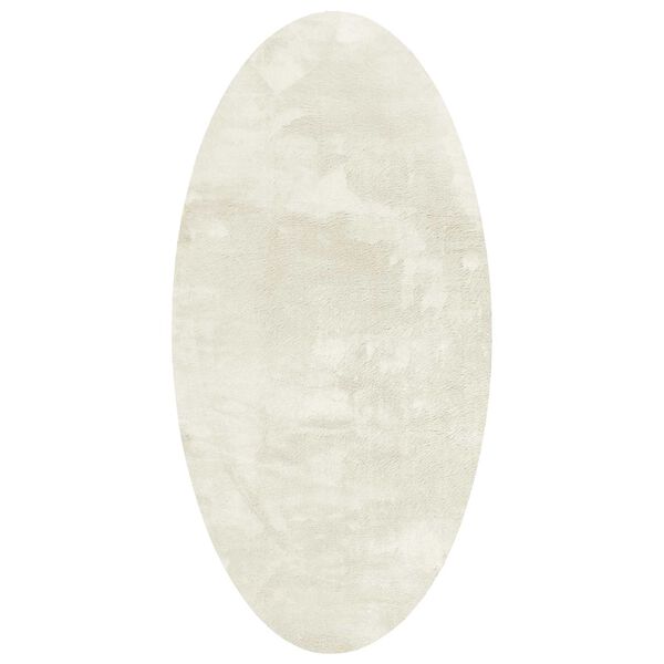 vidaXL Bereichsteppiche Oval HUARTE Creme 100 x 200 cm 100 %Polyester