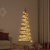 vidaXL Weihnachtsbaum mit 80 LEDs Natur 150 cm Massives Eschenholz