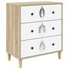 vidaXL Kommode HANAU Gr&uuml;nes Bl&auml;ttermuster 66 x 36,5 x 75 cm Sonoma