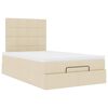 vidaXL Ottoman-Bett mit Matratze & LEDs Creme 120x200 cm Stoff