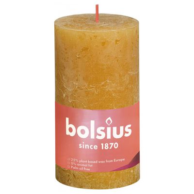 Bolsius Rustikale Stumpenkerzen Shine 4 Stk. 130x68 mm Honiggelb