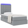 vidaXL Bett mit Stauraum und LED Hellgrau 90 x 190 cm Polyester