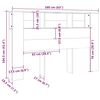 vidaXL Kopfteil mit Ablagen Schwarz 160x18,5x104,5 cm