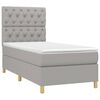 vidaXL Boxspringbett mit Matratze & LED Hellgrau 80x200 cm Stoff