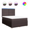 vidaXL Boxspringbett mit Matratze Dunkelbraun 140x190 cm Stoff