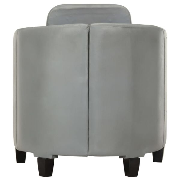 vidaXL Sessel Grau Echtleder