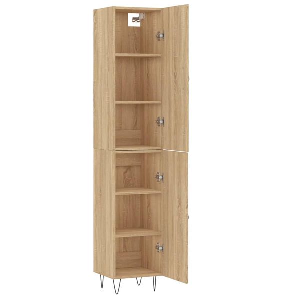 vidaXL Highboard Sonoma-Eiche 34,5x34x180 cm Holzwerkstoff