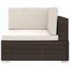 vidaXL Modular-Sofa-Eckteil 1 Stk. + Auflagen Poly Rattan Braun