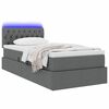 vidaXL Bett mit Stauraum und LED mit LED Dunkelgrau 90 x 200 cm Stoff