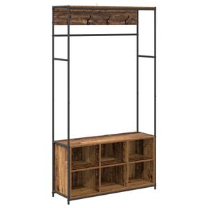 vidaXL Garderobenst&auml;nder mit Schuhbank Altholz 100 x 32 x 180,5 cm