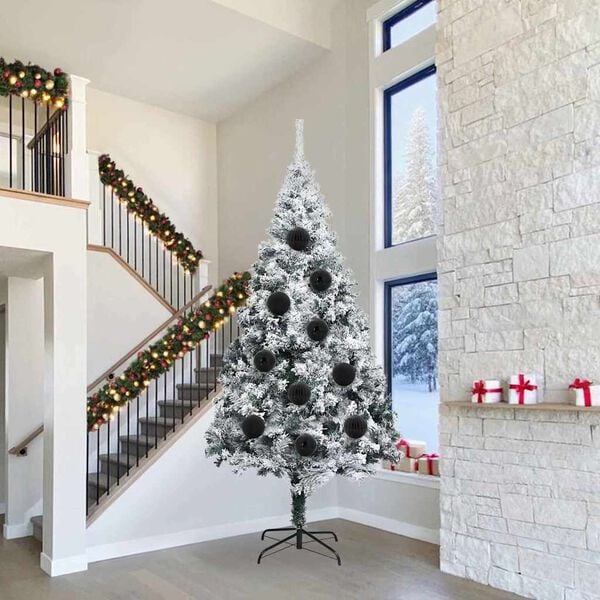 vidaXL Weihnachtskugel-Set 4 pcs Schwarz Kunststoff