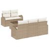 vidaXL Gartensofa-set 6 stk. 5-Sitzanzahl Beige und Creme Poly-Rattan