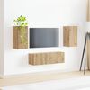 vidaXL TV-Wandregal-Set Wandmontiert 4 pcs Artisan-Eiche Holzwerkstoff