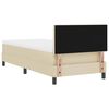 vidaXL Boxspringbett mit Matratze mit Kopfteil Creme 90 x 200 cm Stoff