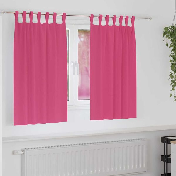 vidaXL Verdunkelungs-Vorhänge mit Ringen 2 pcs Helles Pink